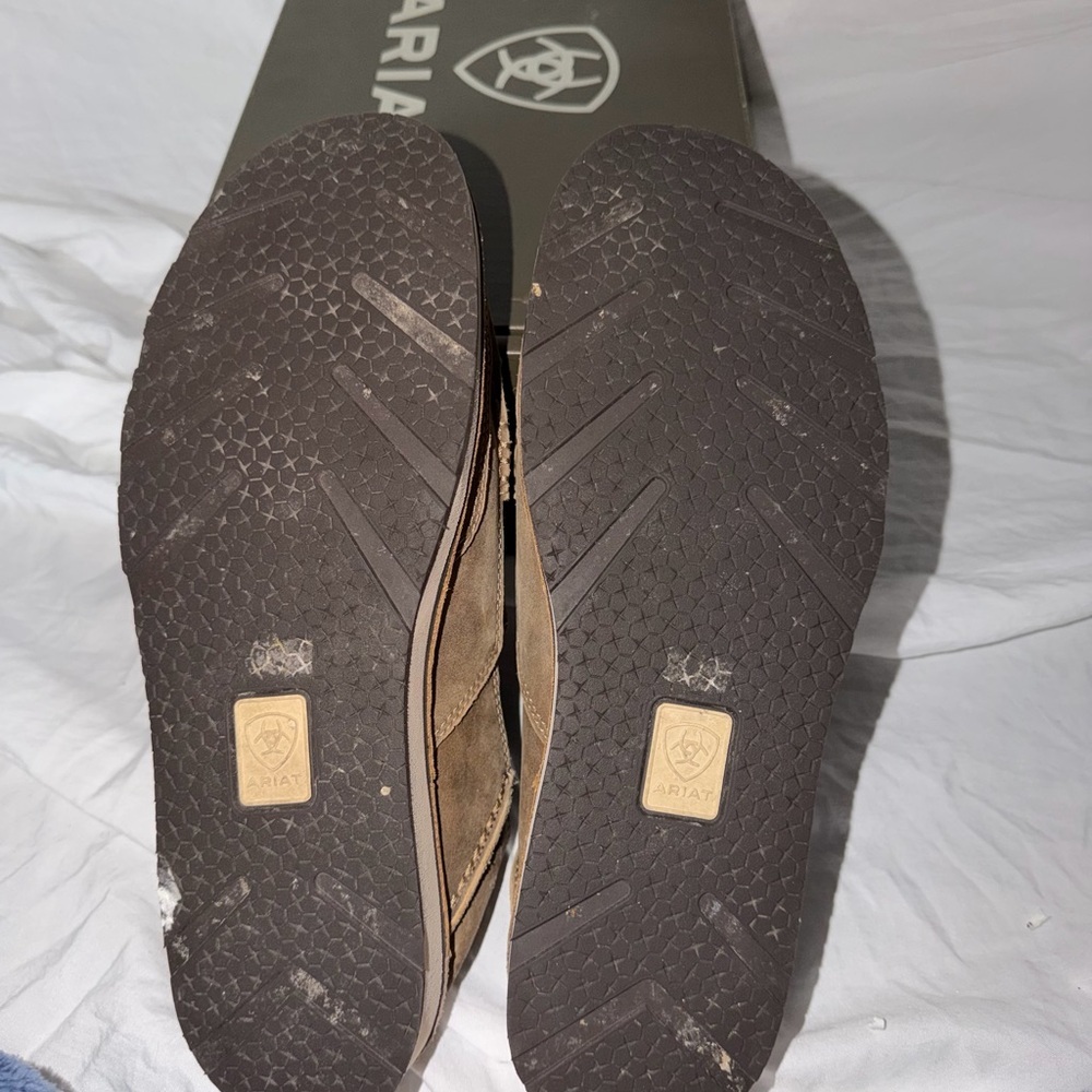 Ariat Men's Tan Leather Slip-On Loafers - Picture 7 of 8
